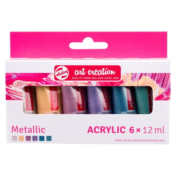 Acrílicos Art Creation Set 6 Colores 12ml Metálicos