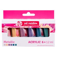 Acrílicos Art Creation Set 6 Colores 12Ml Metálicos