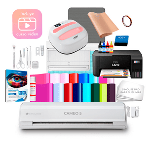 Silhouette Y Epson - Kit De Sublimación Cameo 5 + Impresora L3210 + Estampadora 24X24Cm