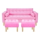 thumbnail image 1 of Sofa Retro 3c + 2 Pouf Felpa 05 Rosado, 1 of 6