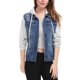 thumbnail image 5 of INSPIRE CHIC Chaqueta de Mezclilla Lavada para Mujer con Mangas en Contraste, Capucha con Cordón, Botones y Exterior S Azul Oscuro, 5 of 6