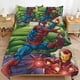 thumbnail image 2 of Spider-Man Adventures Super Heroes 3 Piece Sets Full/Queen Size - Reversible Microfiber Quilts with 2 Shams Soft Lightweight Bedspread Coverlet Comforter for All Season Bed Sheets, 2 of 5