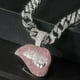 thumbnail image 1 of Pink Lips Pendant + Cuban Chain, 1 of 4