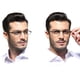 thumbnail image 4 of Gafas transparentes de media montura para leer, para hombres y mujeres, ligeras, para ordenador, con caja de espejo portátil., 4 of 8