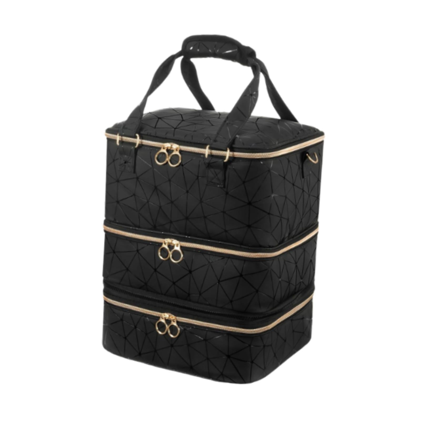 Ioensy - Bolsa Organizadora De Esmaltes De Uñas De Piel Sintética De 3 Capas Para Herramientas De Manicura Esmalte De Uñas