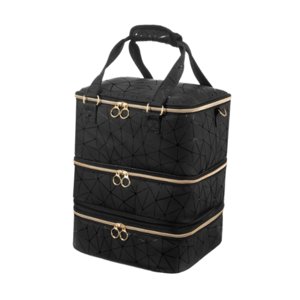 Ioensy - Bolsa Organizadora De Esmaltes De Uñas De Piel Sintética De 3 Capas Para Herramientas De Manicura Esmalte De Uñas