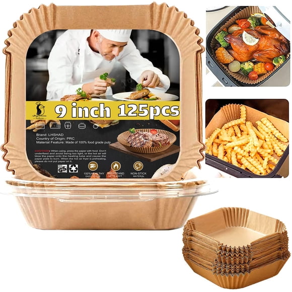 Forro de papel desechable Air Fryer, 23 cm, cuadrado, 125 unidades