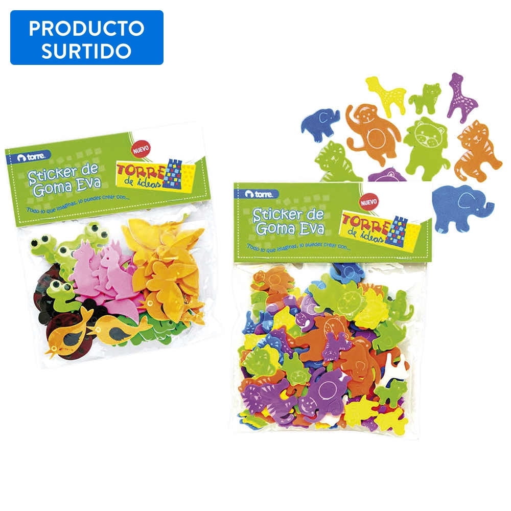 Stickers De Animales De Goma Eva, Producto Surtido 1 Un Torre
