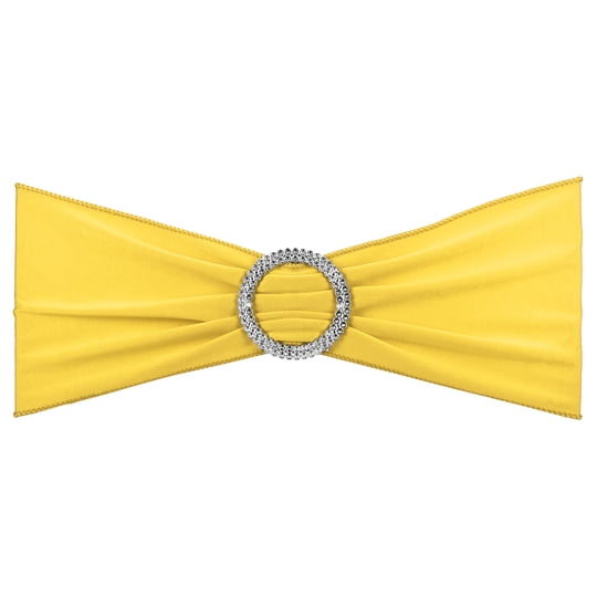 Uxcell 14"x5" Bandas Elásticas Para Sillas, Lazos, Bandas Para Sillas Con Hebilla Deslizante, Amarillo, Paquete De 10