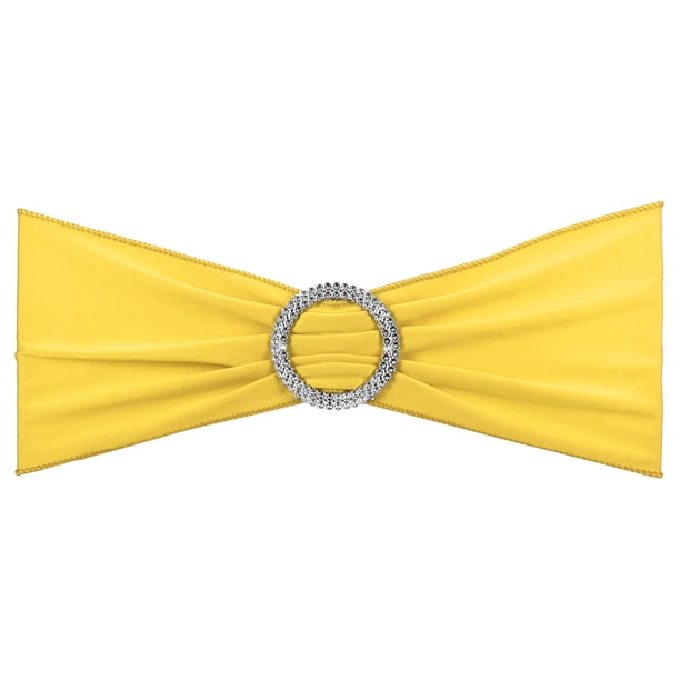 Uxcell 14"x5" Bandas elásticas para sillas, lazos, bandas para sillas con hebilla deslizante, amarillo, paquete de 10
