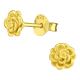 thumbnail image 1 of Zarcillos Mini Plata Bañada Oro Niña Mujer Aros Aritos Rosa, 1 of 3