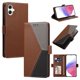 thumbnail image 1 of Cartera Plegable para Samsung Galaxy A07, PU Tricolor con Ranuras, Marrón, 1 of 6