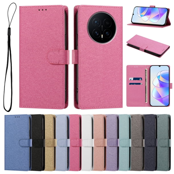 Cartera Protectora para Honor Magic8 con Soporte, Rojo Rosa