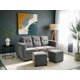thumbnail image 1 of Living Alabama 3 cuerpos + 2 pouf Felpa Gris, 1 of 3