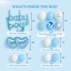 thumbnail image 2 of Decoraciones para baby shower BIMASO, todo en uno, para bebés, color azul, 165 unidades, 2 of 6