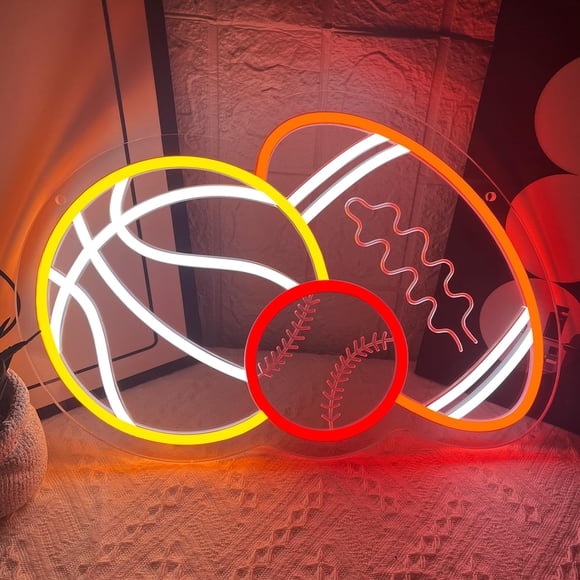 Letrero de neón Ecluloriven de 3 pelotas LED alimentado por USB 40 x 26 cm