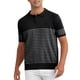 thumbnail image 5 of INSPIRE CHIC Camisa Polo de Hombre a Rayas Ajuste Regular Mangas Cortas Abotonada Cuello de Punto Camisas de Golf XL Negro, 5 of 6