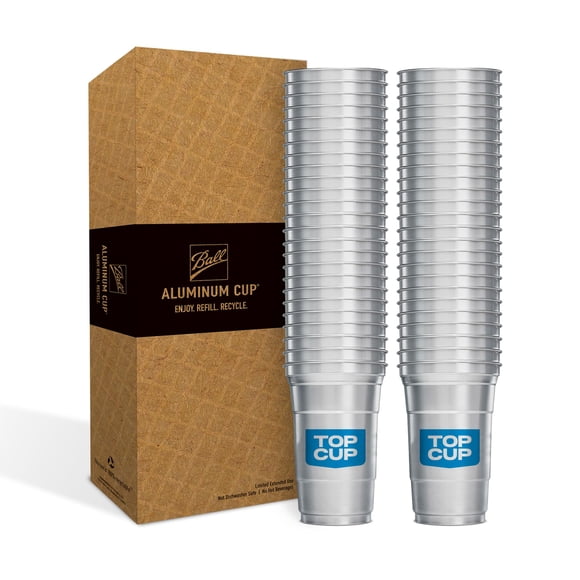 Party Cup Top Cup by Ball, 9 oz, 50 unidades, aluminio reutilizable