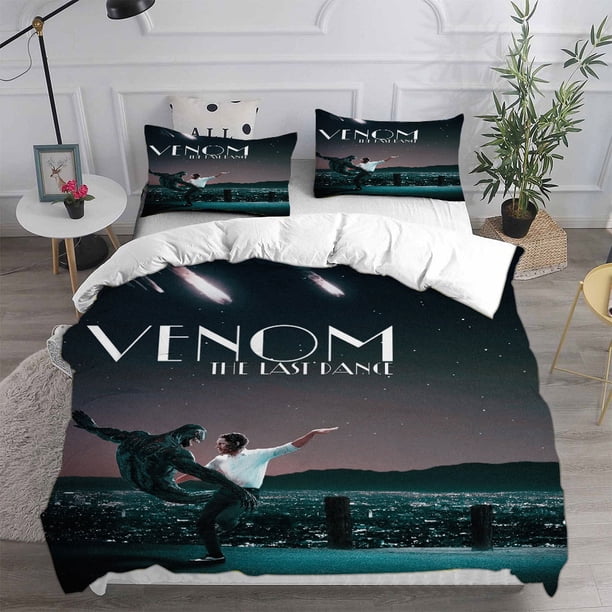 v1735 Bed Sheets Venom The Last Dance Bedding Sets Soft Comforter Cover Bed Cover Duvet Cover Pillow Case - Pieces Sets Kids Adult Size 3-Piece Bedding Set (1 Duvet Cover + 2 Pillow Shams) Bed Sheets
