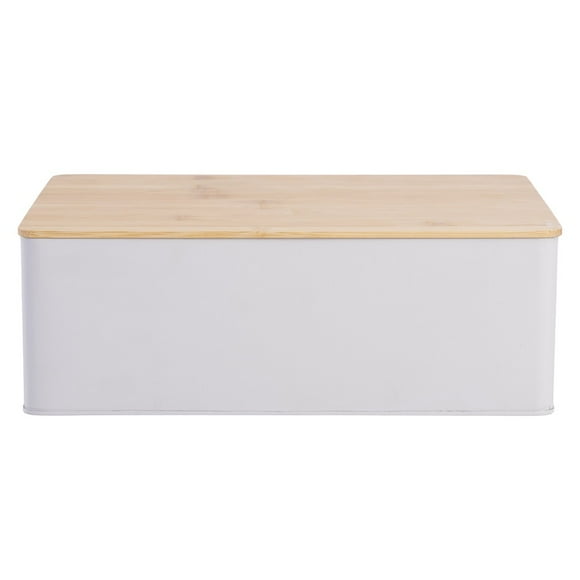 Panera Metal Con Tapa De Madera Gris