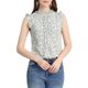 thumbnail image 1 of INSPIRE CHIC Blusa sin mangas para mujer con volantes, oficina de negocios, vintage floral de los años 50, XL Blanco-Floral, 1 of 6