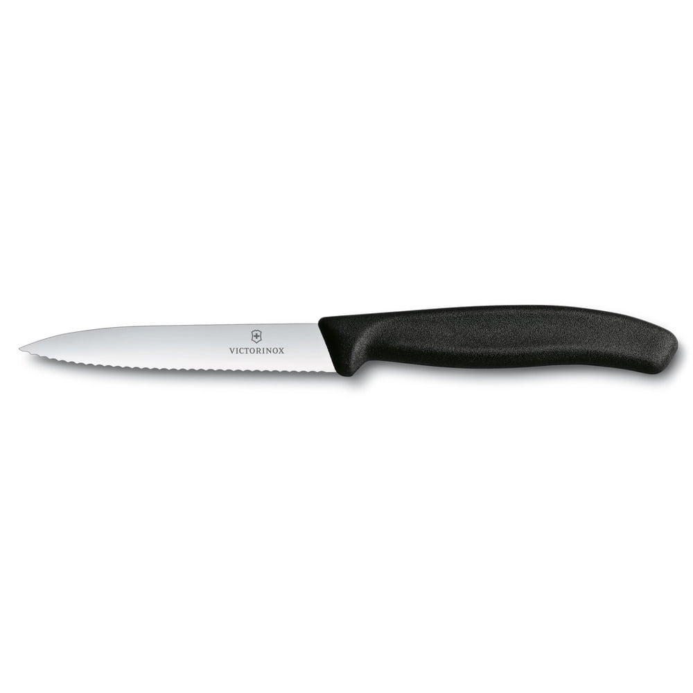 Victorinox - Cuchillo Verdura Dentado Negro 10 Cm