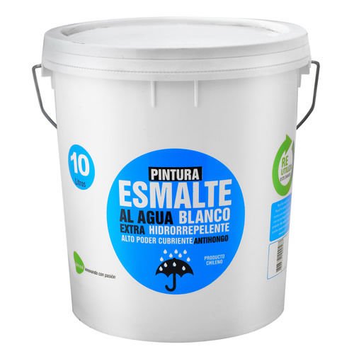 Pintura Esmalte al Agua Antihongo Color Blanco 10 Litros