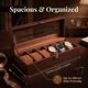 thumbnail image 2 of Caja de relojes AMZGO de madera con tapa de vidrio y 6 compartimentos, 2 of 8