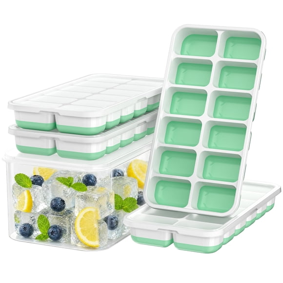Bandeja de hielo NFK 48 cubitos apilable con tapa y depósito