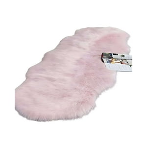 Teng Fei - Alfombras Decorativas Imitacion Piel De Conejo Rosa