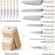 thumbnail image 2 of CAROTE 14-Piece Knife Set with Wood Block, Rust-Resistant, Cream, 2 of 3