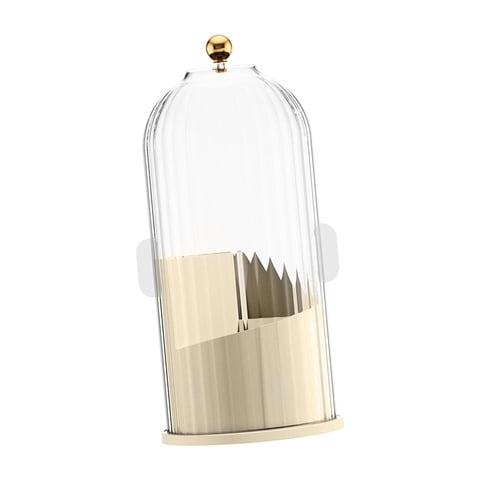 Ioensy - Portaescobillas De Maquillaje Con Tapa Lápiz Labial Transparente Porta Lápiz De Cejas Para Vanity Clear White Yellow