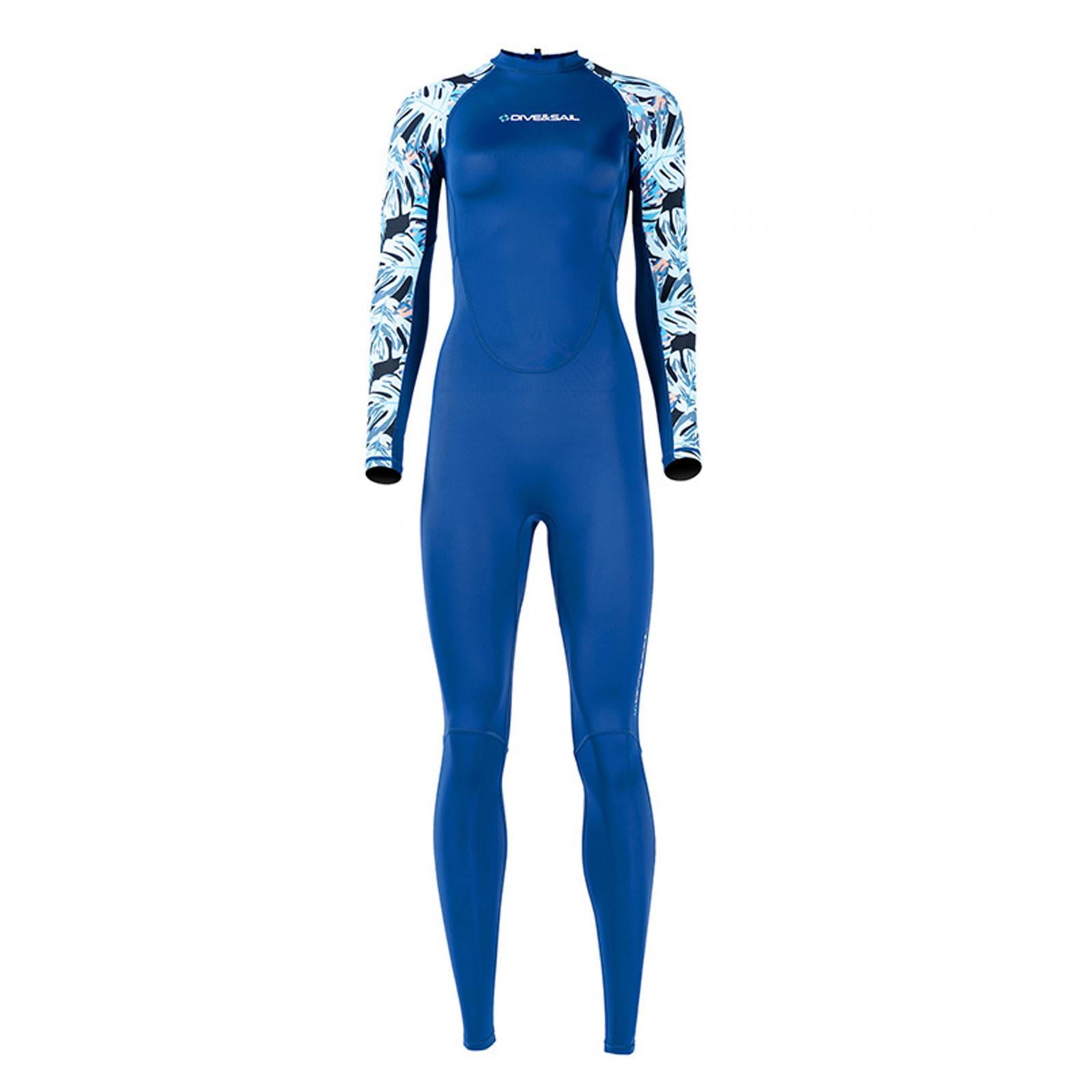 Ioensy - Traje De Neopreno Para Mujer, Traje Húmedo De Manga Larga De Secado Rápido Para Surf, Deportes Acuáticos, Buceo S Azul