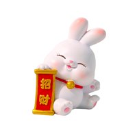 Magideal - Estatua De Conejo De Año Nuevo Chino Figuras De Pequeño Adorno De Salpicadero De Coche Escultura De Decoración En Miniatura Para Vacaciones, , Estilo A 6X5.5X8Cm Multi