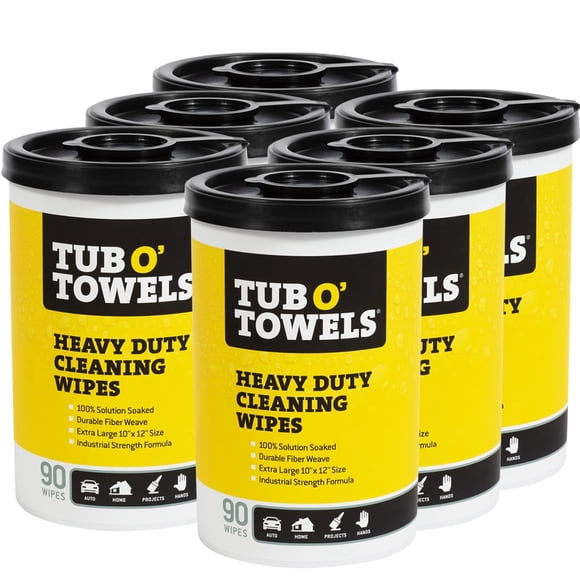 Toallitas limpiadoras Tub O' Towels, resistentes, multisuperficie, paquete de 6