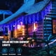 thumbnail image 2 of 1set, Solar String Lights Outdoor Waterproof, Blue Solar Meteor Rain Lights, 8 Tubes 144 Led Solar Icicle Drop Rain Lights, Christmas Tree Yard Party Patio Christmas Decoration, Waterproof Solar Patio, 2 of 2