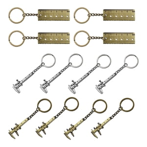 Bothyi - 12 Llaveros De Aleación De Zinc, Regla De Calibrador Vernier, Colgante De Joyería De Metal A La Moda