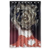 Pinghai - Cortina De Ducha Fast Express Con Diseño De Pelo De Niña, Juego De Cortinas De Baño Con Ganchos, Tamaño 48 X 72 Pulgadas
