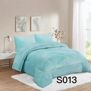 Aladdins Shop - Cobertor De Invierno De Plush Y Chiporro 2 Plazas Celeste Gs