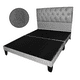 thumbnail image 1 of Base de Cama con Respaldo a Piso 2 Plazas Gris Felpa, 1 of 2