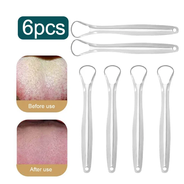 8-1pc Tongue Scraper Cleaner For Adult Professional Eliminate Bad Breath Stainless Steel Tongue Brush Fresh Breath Cleaning Tool