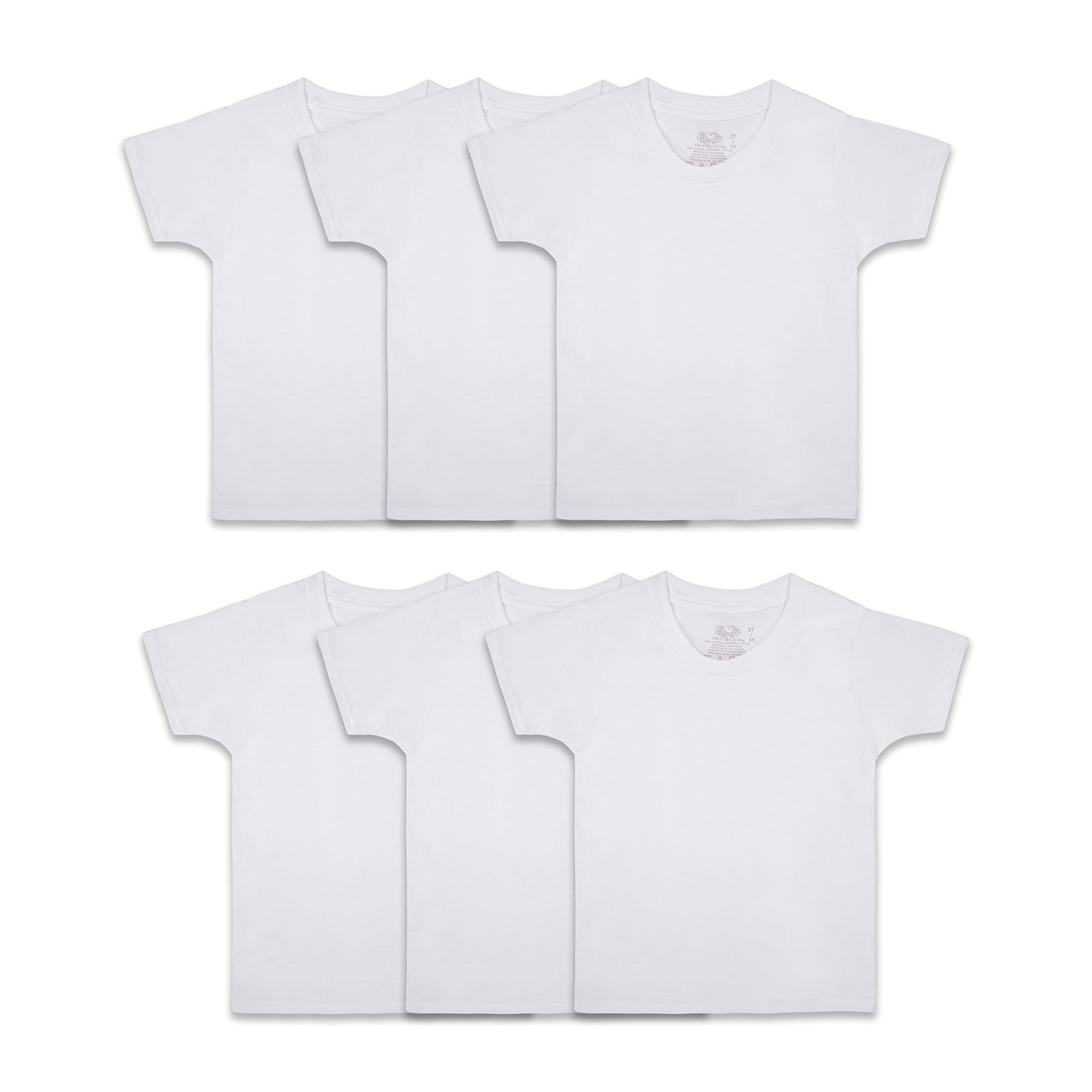 Camiseta De Algodón Para Niño Fruit Of The Loom, Talla Toddler 4-5t, Paquete De 6