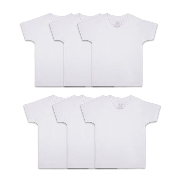 Camiseta de algodón para niño Fruit of the Loom, talla toddler 4-5T, paquete de 6