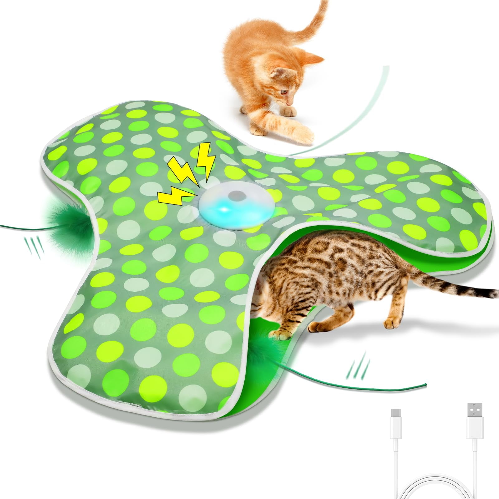 Umosis - Juguete Interactivo Para Gatos Recargable Con Pluma Móvil
