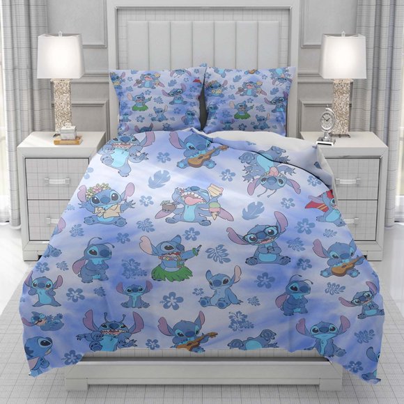 x835 Bed SheetsStitch love Duvet Cover men women/Children KID Printing cartoon Bedding Set Comforter Bed Soft Comfortable dropshipping 3-Piece Bedding Set (1 Duvet Cover + 2 Pillow Shams) nj835