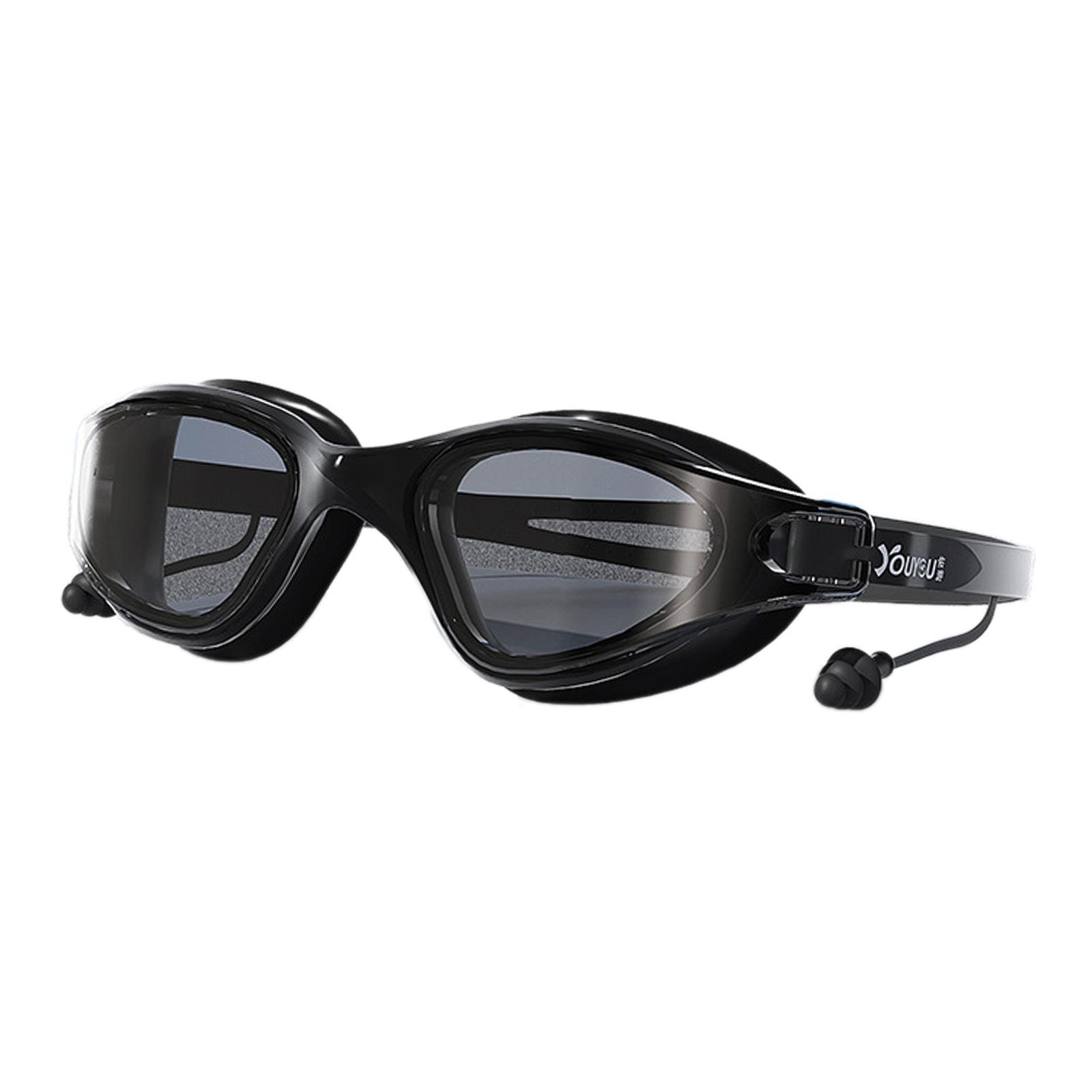 Magideal - Gafas De Natación Con Tapón Para Los Oídos, Gafas De Natación Portátiles A Prueba De Fugas, Gafas Para Verano, Buceo Al Aire Libre, Adultos Y , Negro