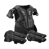 Magideal - Generic Dirt Bike Gear Traje De Protección Para Motocicleta Para Niños, Resistente Al Desgaste, Protección De Monopatín De Cuerpo Completo De Alto Ren Negro