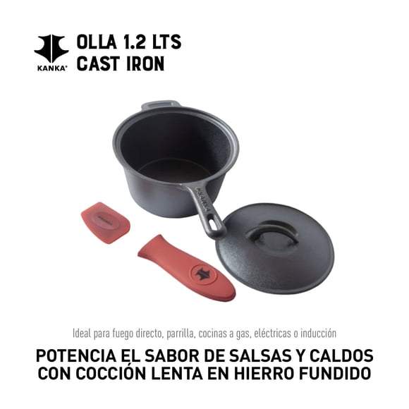 Olla Salsero Kanka 1.2 L Hierro Fundido Cast Iron Negro