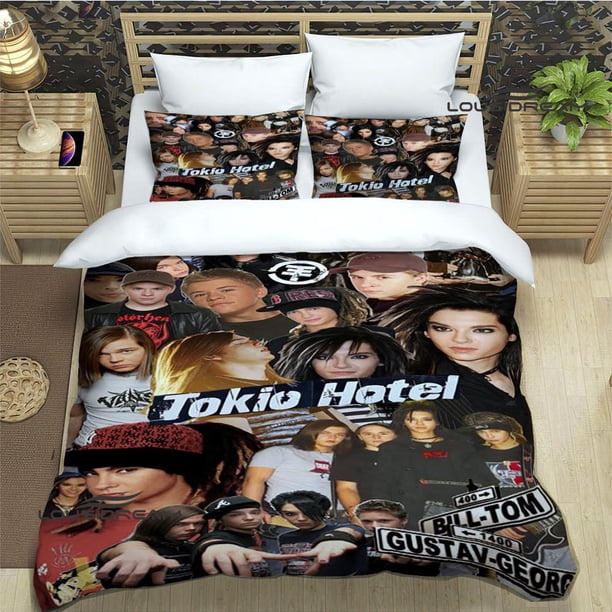 v1634 Bed Sheets Tokio Hotel band printed Bedding Sets exquisite bed supplies set duvet cover bed comforter set bedding set luxury birthday gift 3-Piece Bedding Set (1 Duvet Cover + 2 Pillow Shams) Be