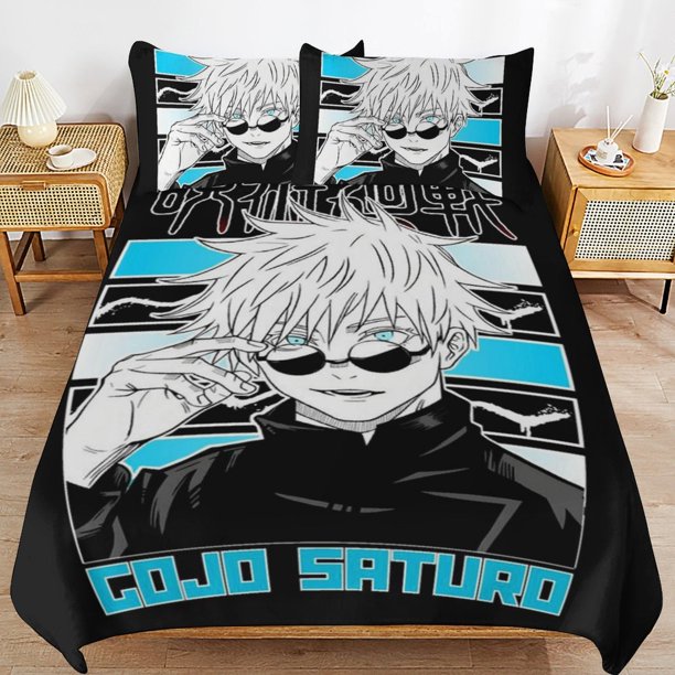 Jujutsu Kaisen Bedding Set Duvet Cover Comfortable and Lightweight Cartoon Bedding 3 Piece Bed Set